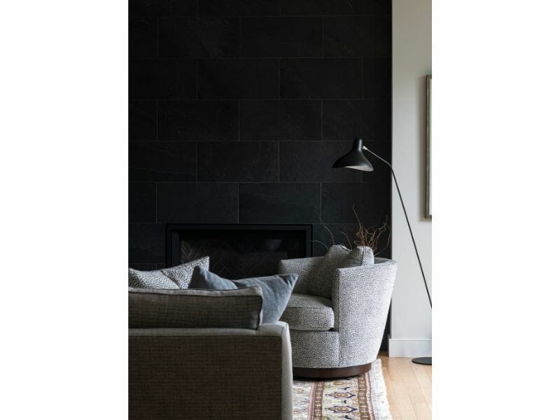 dramatic fireplace seating area