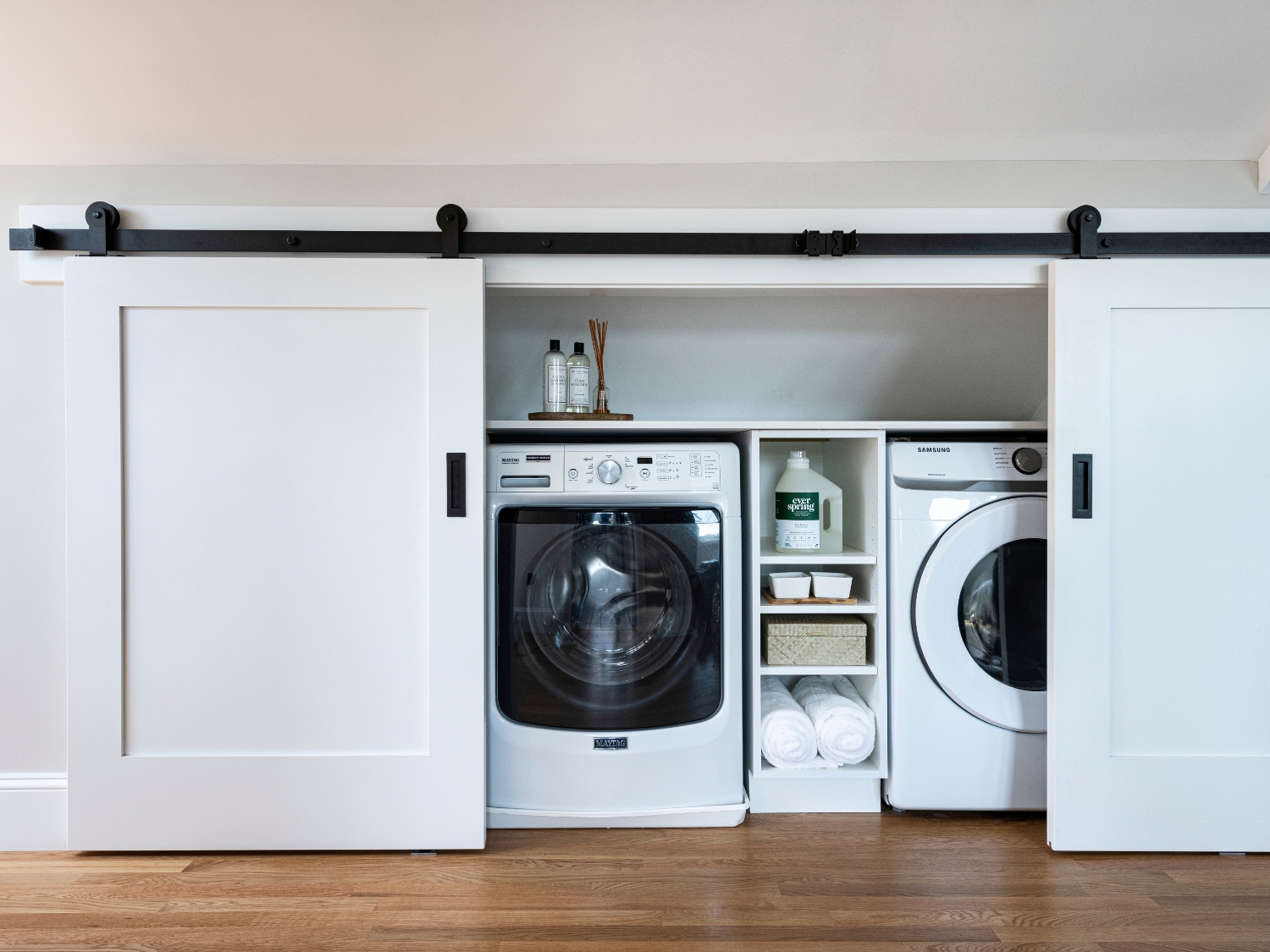 laundry contemporary barn doors