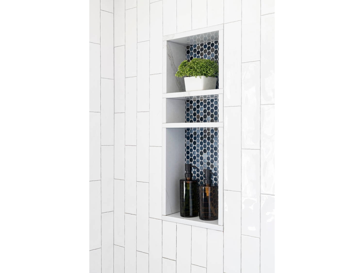 recessed shower storage